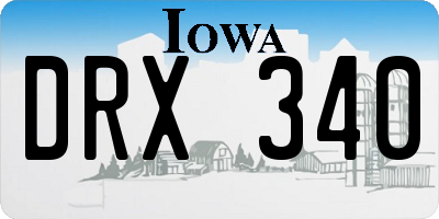 IA license plate DRX340