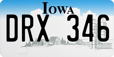 IA license plate DRX346