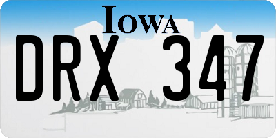 IA license plate DRX347