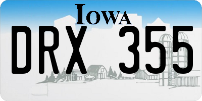 IA license plate DRX355