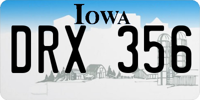 IA license plate DRX356