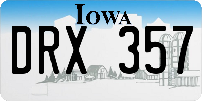 IA license plate DRX357