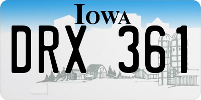 IA license plate DRX361