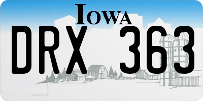 IA license plate DRX363