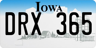 IA license plate DRX365