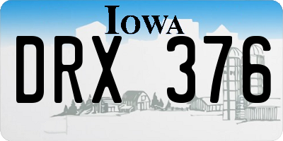 IA license plate DRX376