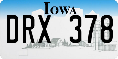 IA license plate DRX378