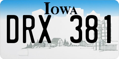 IA license plate DRX381