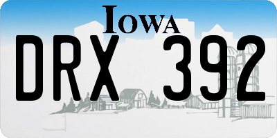 IA license plate DRX392