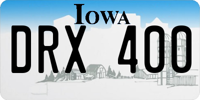 IA license plate DRX400