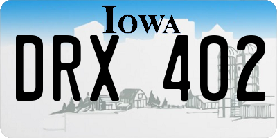 IA license plate DRX402
