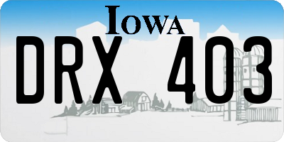 IA license plate DRX403