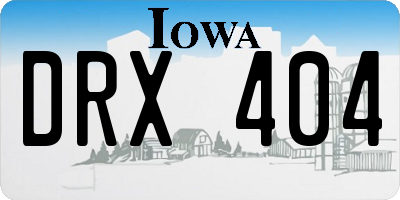 IA license plate DRX404