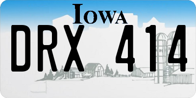 IA license plate DRX414