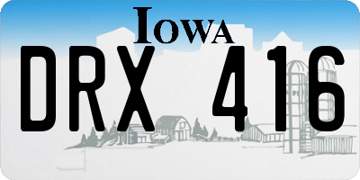 IA license plate DRX416