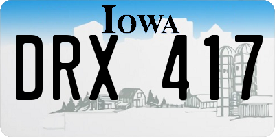 IA license plate DRX417
