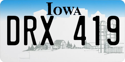 IA license plate DRX419