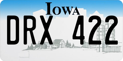 IA license plate DRX422