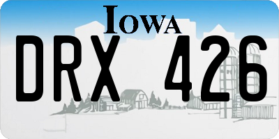 IA license plate DRX426