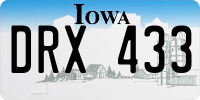 IA license plate DRX433
