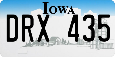 IA license plate DRX435
