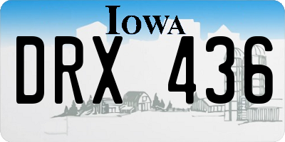 IA license plate DRX436