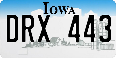IA license plate DRX443