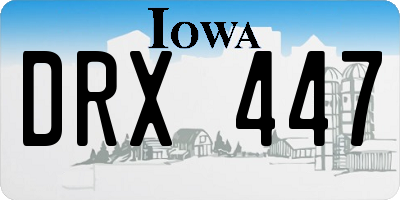 IA license plate DRX447