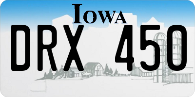 IA license plate DRX450