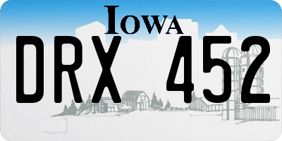 IA license plate DRX452