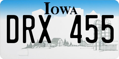 IA license plate DRX455
