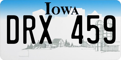IA license plate DRX459