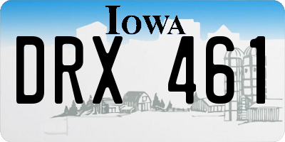 IA license plate DRX461