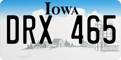 IA license plate DRX465