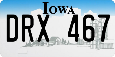 IA license plate DRX467