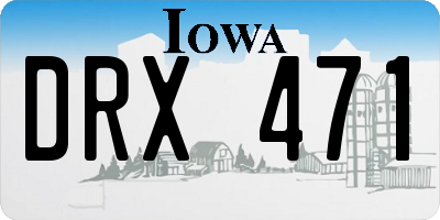 IA license plate DRX471