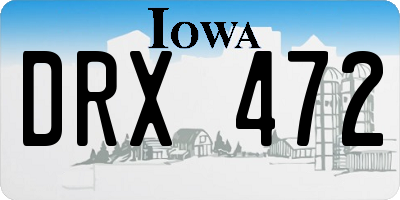 IA license plate DRX472