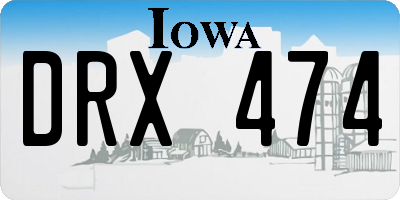 IA license plate DRX474