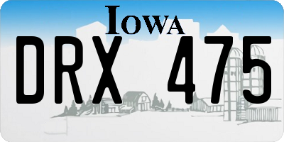 IA license plate DRX475