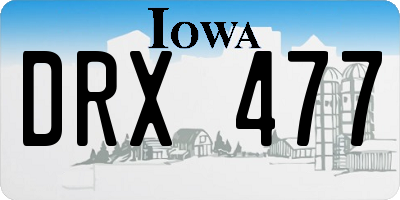 IA license plate DRX477