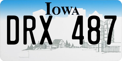 IA license plate DRX487