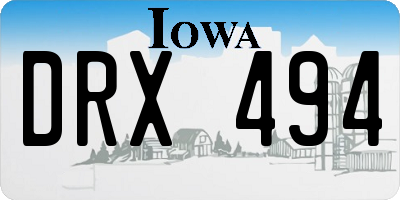 IA license plate DRX494