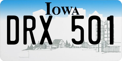 IA license plate DRX501