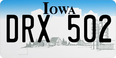 IA license plate DRX502