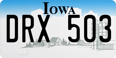 IA license plate DRX503