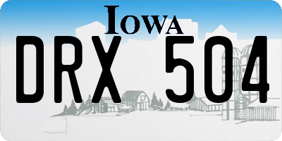 IA license plate DRX504