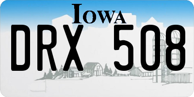 IA license plate DRX508