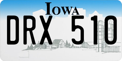 IA license plate DRX510
