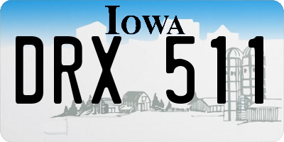 IA license plate DRX511