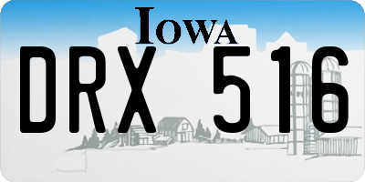 IA license plate DRX516
